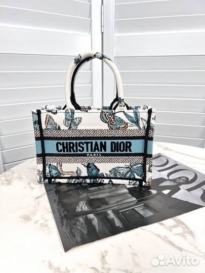 Сумка Dior Book Tote Mini бабочки