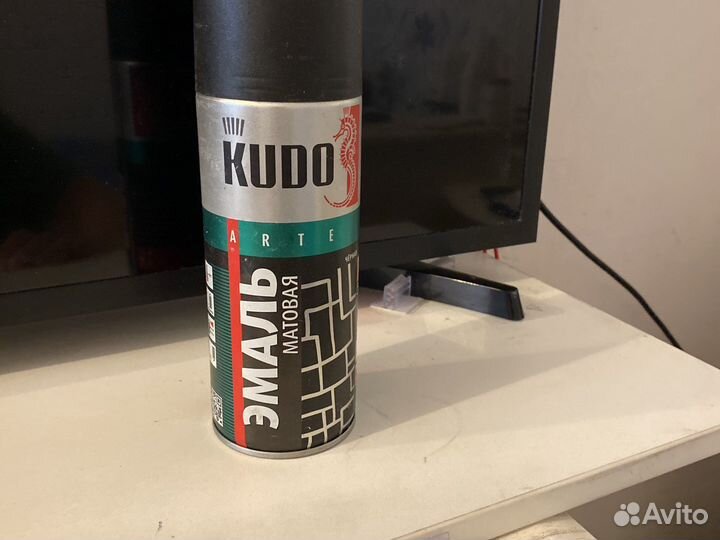 Краска- эмаль матовая,чёрная kudo