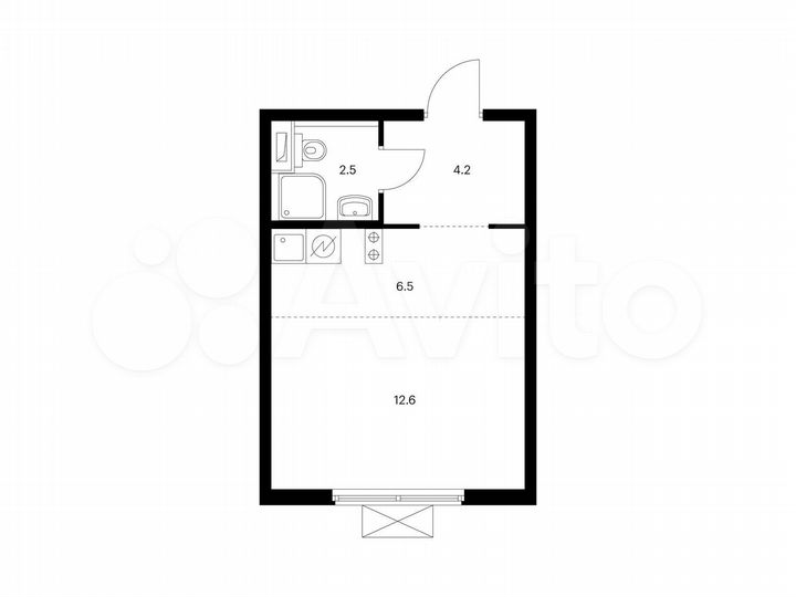 Квартира-студия, 25,8 м², 6/14 эт.