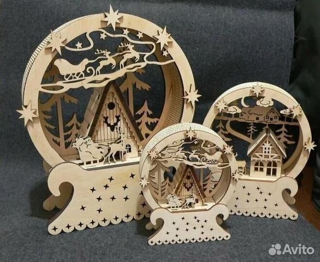 Лазерная резка гравировка фанеры