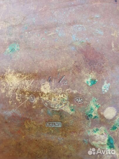 Блюдо тарелка овальное медное бронзовое старинное