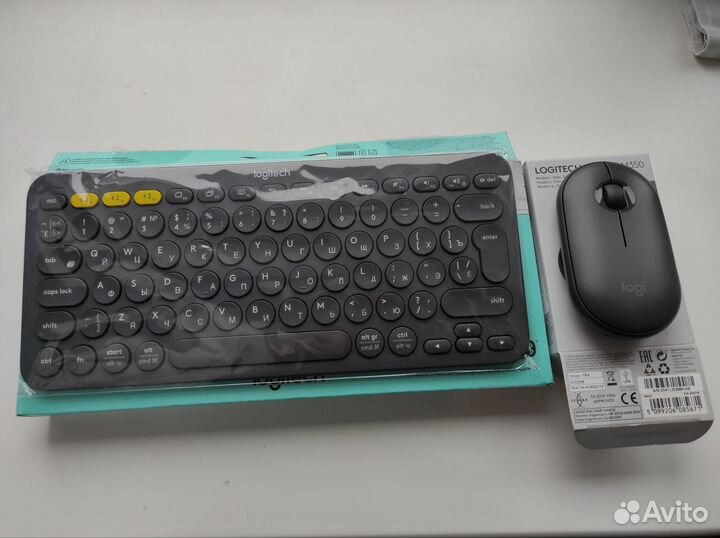 Беспроводная клавиатура и мышь logitech + коврик