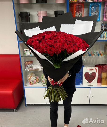 Розы 101 штука 70 см