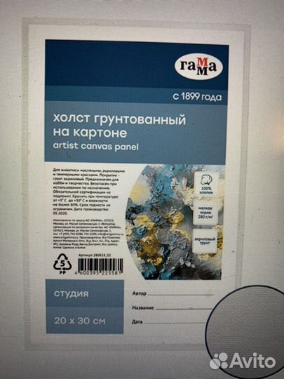 Холст на картоне 20*30