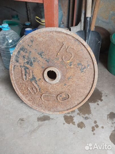 Блин 15 кг один для штанги