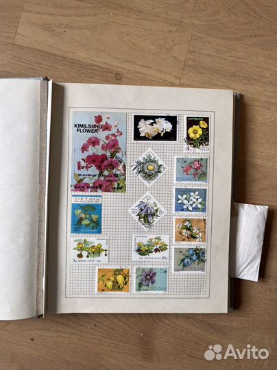 Альбом с марками (жучки, паучки, грибы)