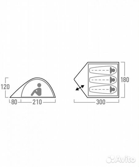 Палатка 3-местная Outventure Dome 3
