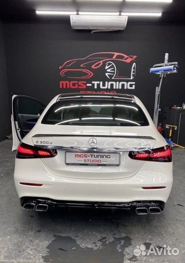 Диффузор+насадки E63s AMG хром Mercedes W213 рест