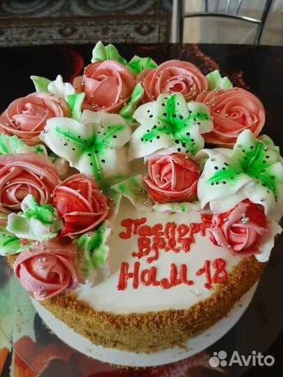 Торт на день рождения, праздник, с рисунком