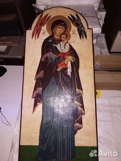 Пару ростовых икон Спасителя и Богородицы