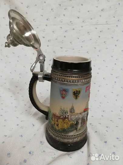Пивная кружка с крышкой Чехия Прага