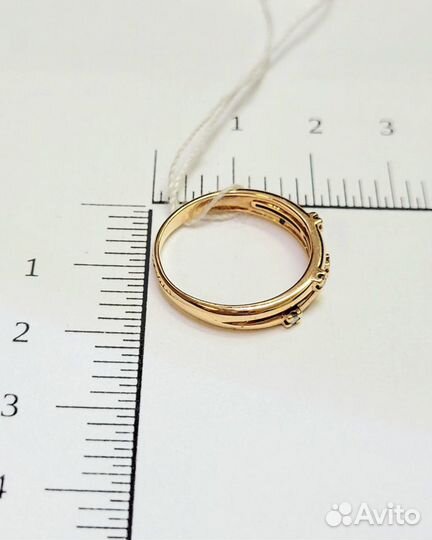 Золотое кольцо р-р 16,5 с бриллиантами (27080)**