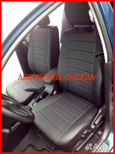 Чехлы Mitsubishi Lancer 9 из экокожи чёрные Класси