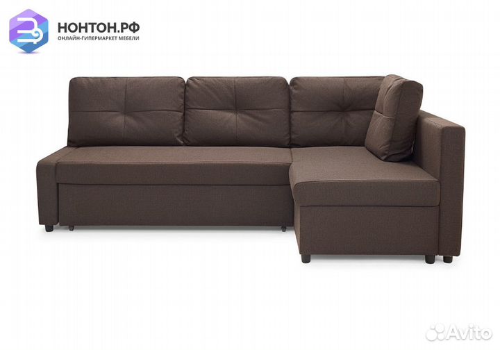 Диван угловой дельфин Поло кофейный