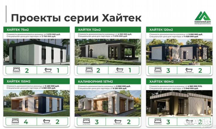 Домокомплект от 75м2 до 400м2,модульный дом prefab