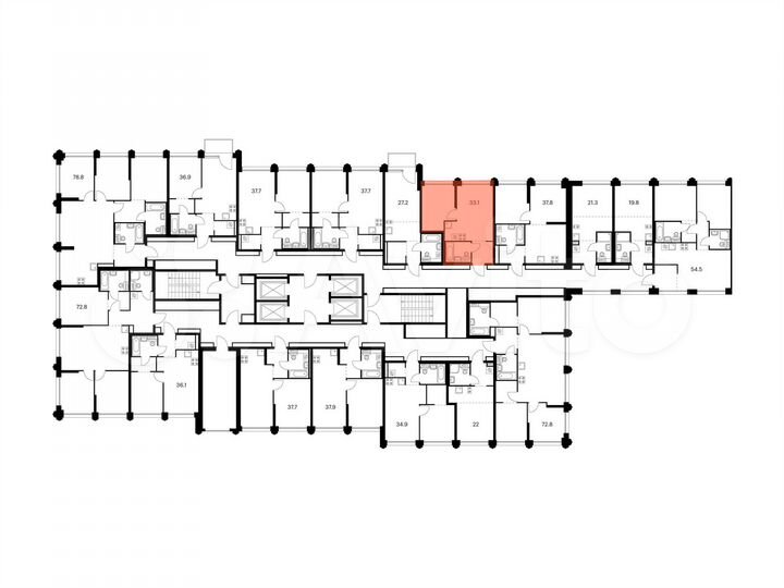 1-к. квартира, 33,1 м², 2/32 эт.