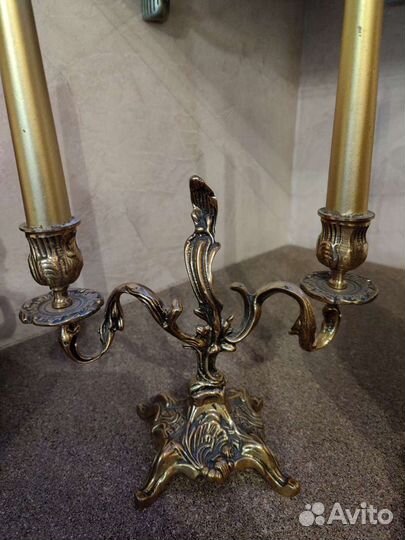 Часы каминные Mozer с подсвечниками