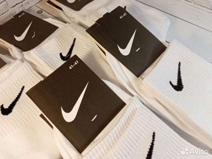 Носки nike высокие белые