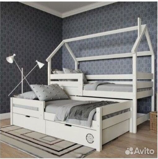 Детская кровать из массива березы для 2-х детей