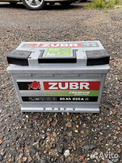 Аккумулятор Zubr Premium 80Ah/820A