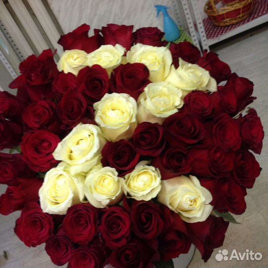 Розы-Цветы-Букеты, красные и белые