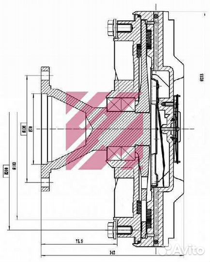 Вискомуфта вентилятора DAF