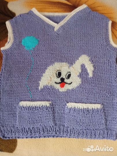 Жилеты детские, вязаные, для мальчиков и девочек