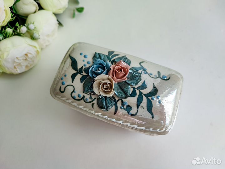 Шкатулка для украшений винтаж керамика