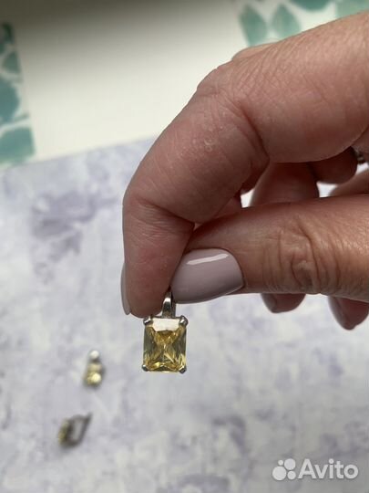 Бронь для Ольги Серьги, кольцо, кулон с цитрином
