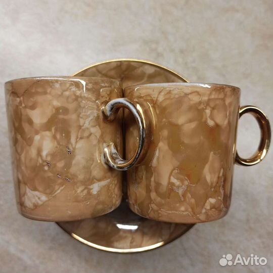 Фарфоровые блюдца и чашечки Каролина Польша винтаж