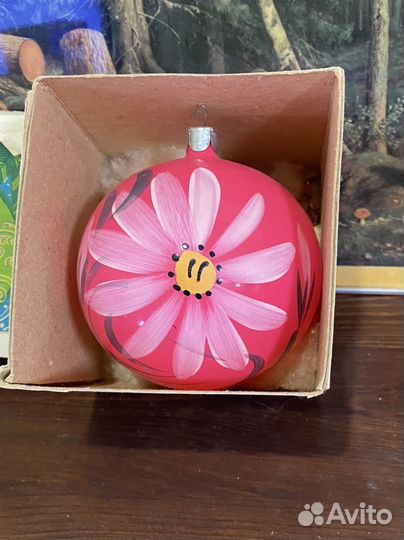 Елочная игрушка СССР шар 10 см в упаковке