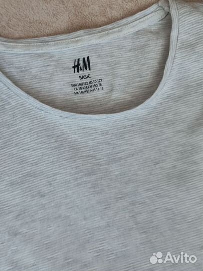 Бело-серый лонгслив для девочки 146/152 H&M