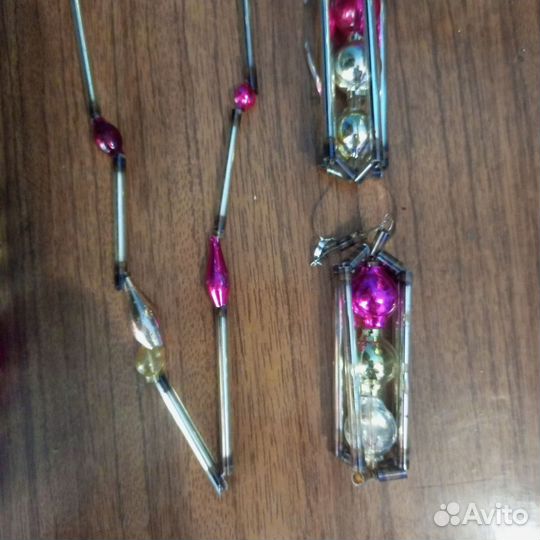 Ёлочные игрушки гирлянды СССР стеклярус