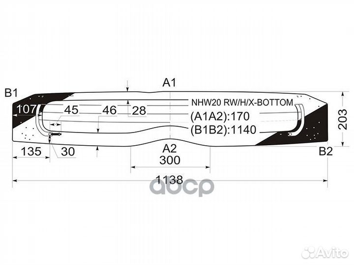 Стекло заднее с обогревом toyota prius II 5D (н