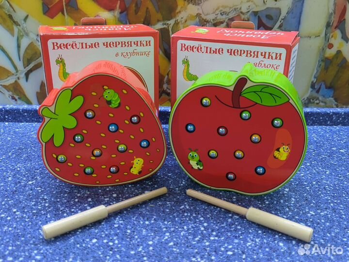 Магнитная рыбалка яблоко клубника червячки