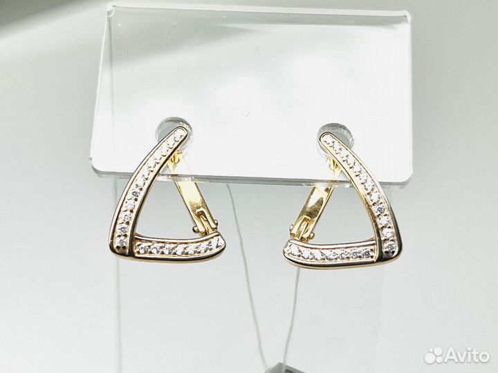 Серьги золотые с Фианитами 585 (ор)