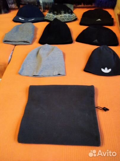 Шапки, шарфы мужские, зима, весна-осень