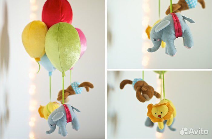 Мобиль и бортик (икеа) для детской кроватки