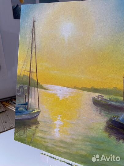 Морской пейзаж, масло 30х40 картина