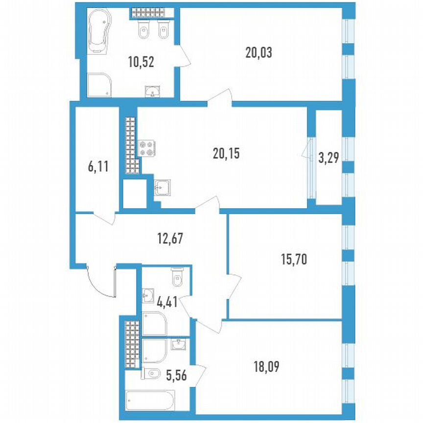 3-к. квартира, 116 м², 17/23 эт.