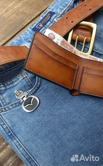 Кошелек кожаный мужской ручной работы