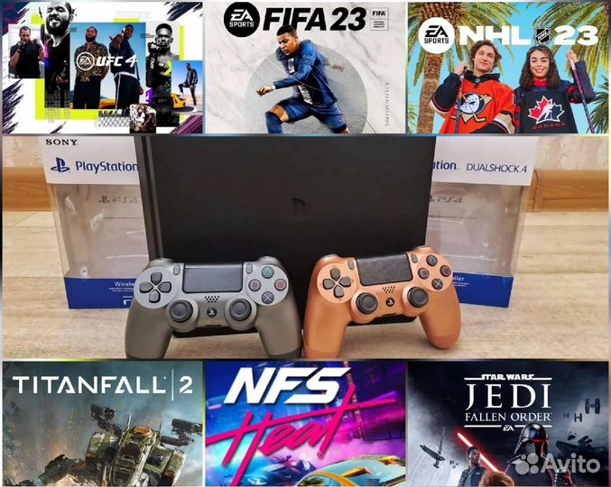 PS4 Slim /Fifa 23 и много других игр