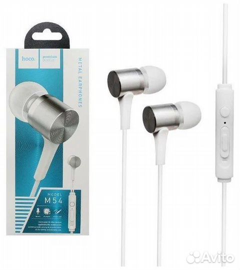 Наушники проводные hoco M54 белые / с микрофоном