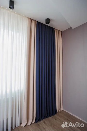 Штора из белой вуали 600х260