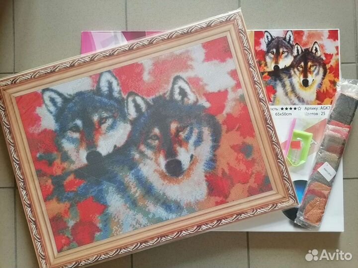 Алмазная мозаика Волки