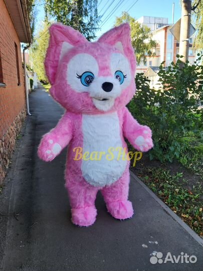 Лисёнок 2м костюм розовый для поздравлений Новый