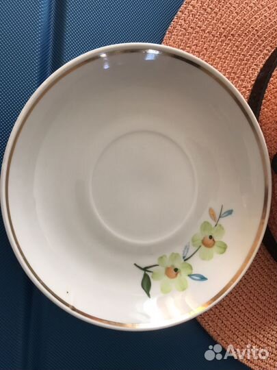 Блюдце от чайной пары песочное 1974 СССР