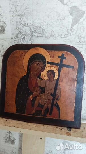 Старая икона Богородицы Новоникитская 37*34 золото
