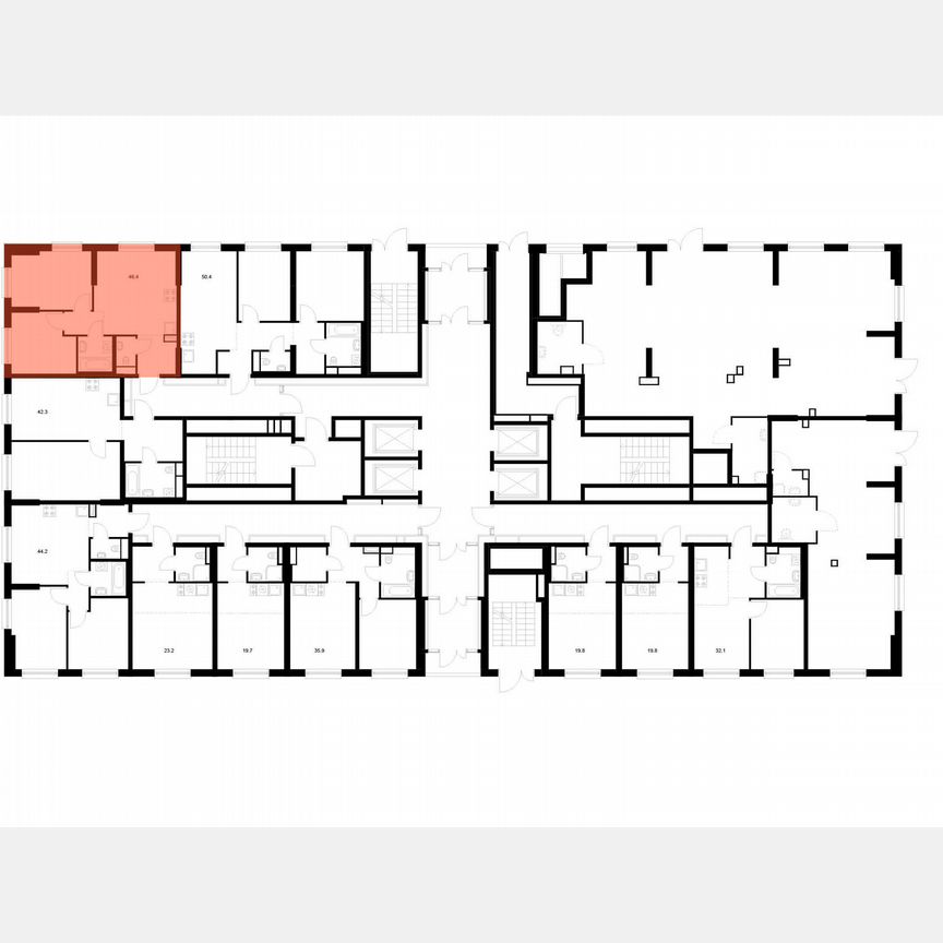 2-к. квартира, 46,4 м², 1/24 эт.