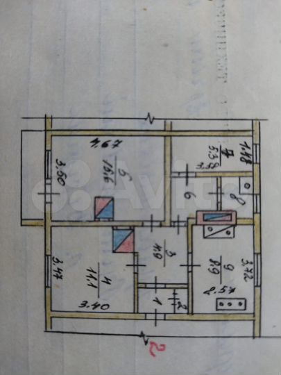 2-к. квартира, 54,8 м², 1/2 эт.